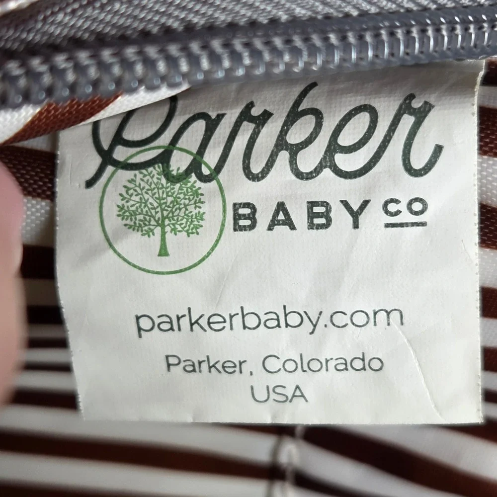 Parker Baby Co Unisex Large Birch Diaper Backpack Changing Pad Cream Gray Tan